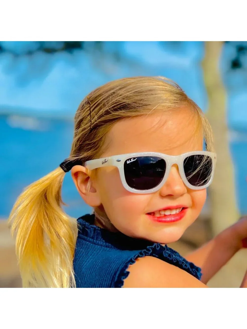 WEEFARERS Polarized White Clear Summer Sparkler Sunglasses Size Ages 4-6 NEW NIB